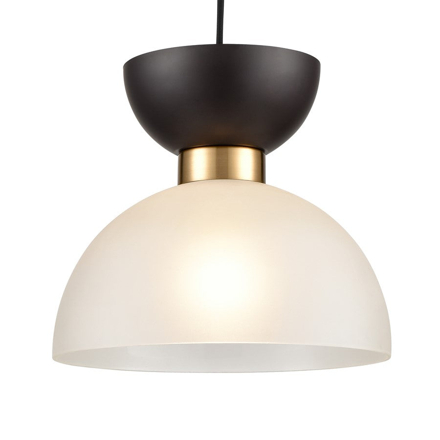 Atlas Lighting Softshot 12in 1-Light Pendant | Black Metal and Frosted White Glass | Kitchen Island & Dining Room | 12 x 12 x 10 in | Model CL11826-BK