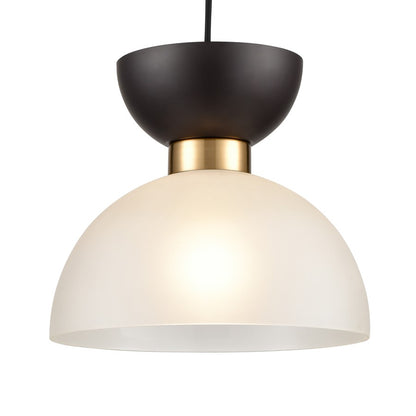 Atlas Lighting Softshot 12in 1-Light Pendant | Black Metal and Frosted White Glass | Kitchen Island & Dining Room | 12 x 12 x 10 in | Model CL11826-BK