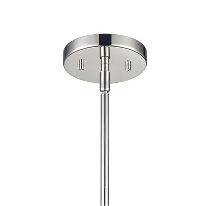Atlas Lighting Somerville 12in 1-Light Pendant | Polished Nickel Metal Dome | Kitchen Island & Dining Room | 12 x 12 x 12 in | Model CL11828-NK