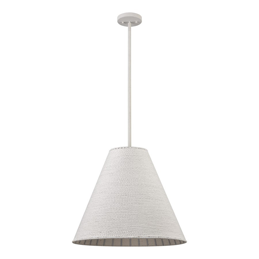 Atlas Lighting Sophie 22in 3-Light Pendant | Transitional White Coral and Off White Rope | Kitchen Island & Dining Room | Model CL11829-WH