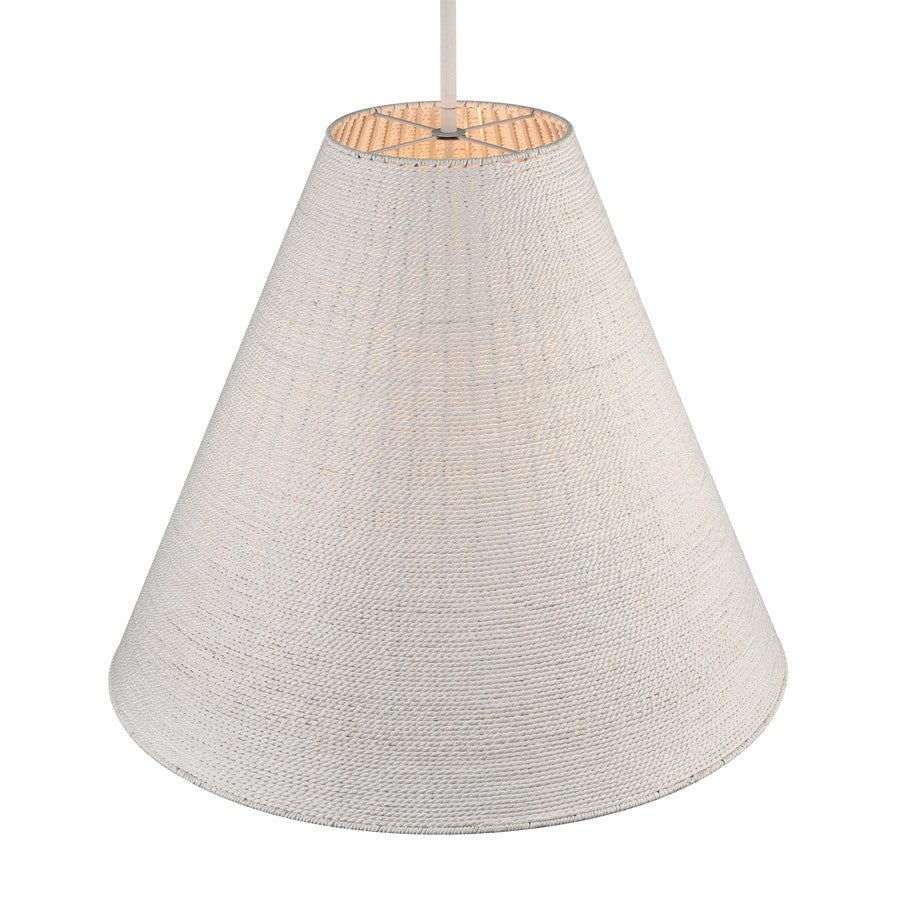 Atlas Lighting Sophie 22in 3-Light Pendant | Transitional White Coral and Off White Rope | Kitchen Island & Dining Room | Model CL11829-WH
