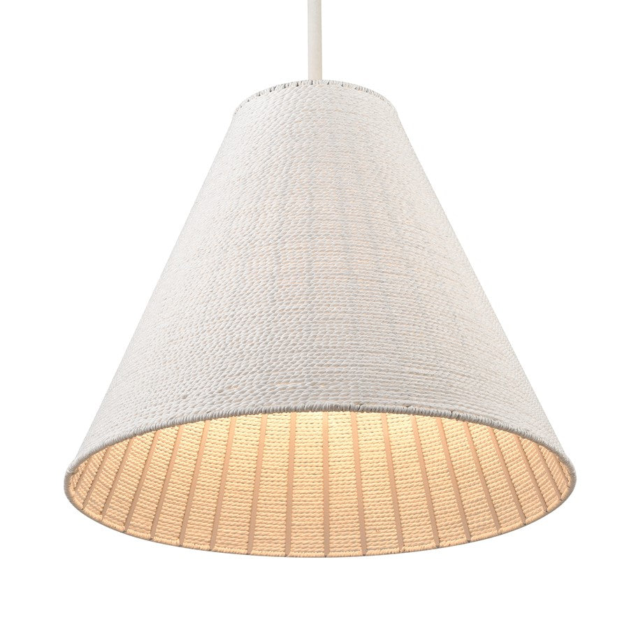 Atlas Lighting Sophie 22in 3-Light Pendant | Transitional White Coral and Off White Rope | Kitchen Island & Dining Room | Model CL11829-WH