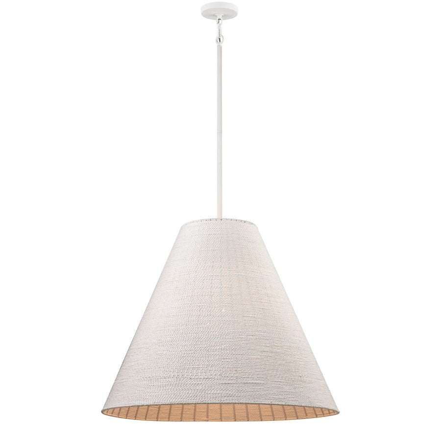 Atlas Lighting Sophie 30in 4-Light Pendant | Transitional White Coral and Off White Rope | Kitchen Island & Dining Room | Model CL11830-WH