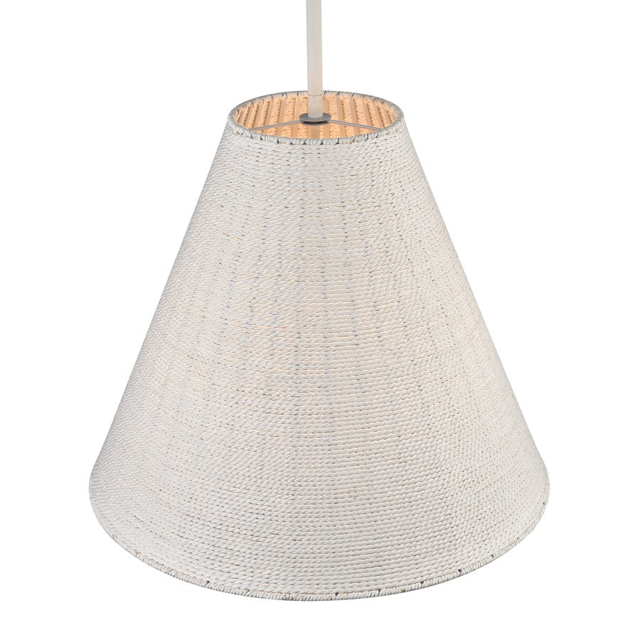 Atlas Lighting Sophie 30in 4-Light Pendant | Transitional White Coral and Off White Rope | Kitchen Island & Dining Room | Model CL11830-WH