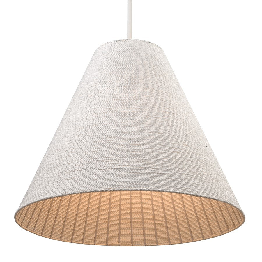Atlas Lighting Sophie 30in 4-Light Pendant | Transitional White Coral and Off White Rope | Kitchen Island & Dining Room | Model CL11830-WH