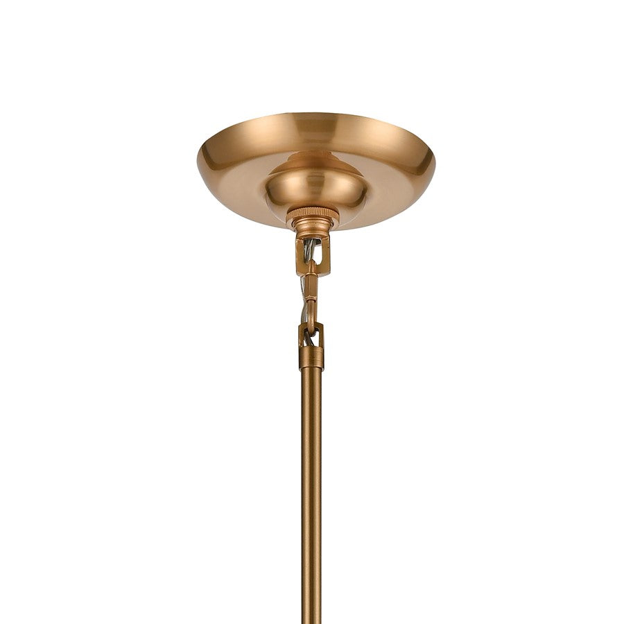 Atlas Lighting Surf 20in 1-Light Pendant | Modern Textured White and Satin Brass Metal | Kitchen Island & Dining Room | Model CL11831-WH