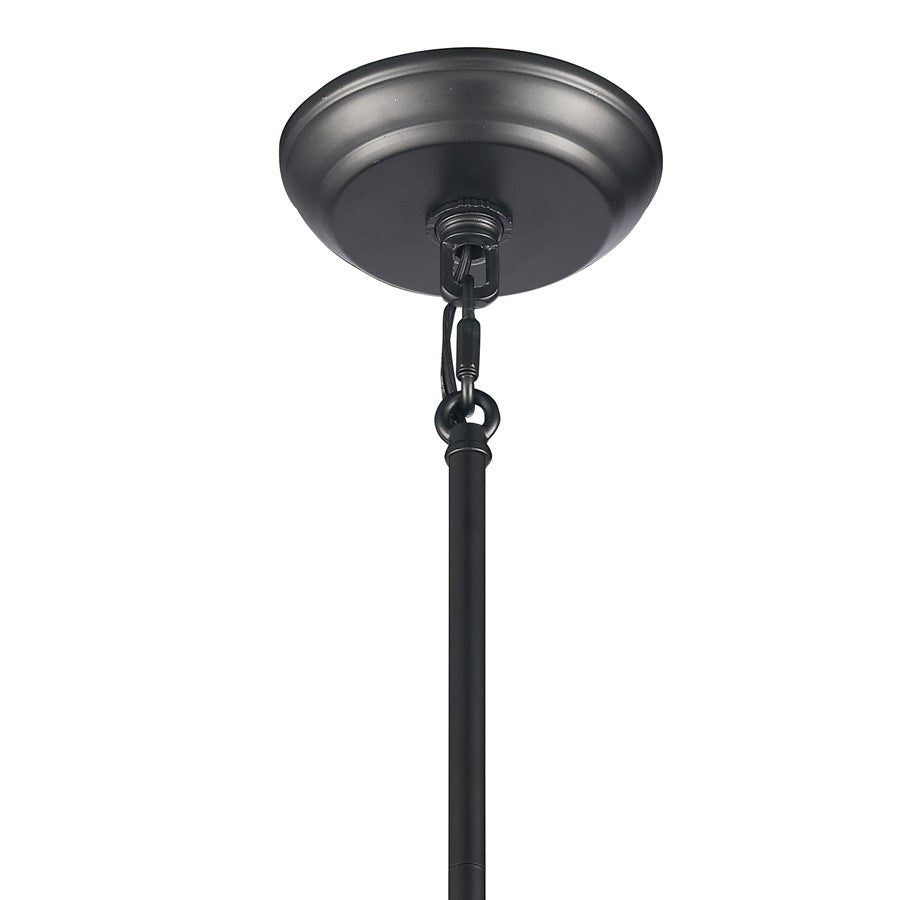 Atlas Lighting Sven 12in 1-Light Pendant | Transitional Matte Black and White Glass | Kitchen Island & Dining Room | Model CL11832-BK