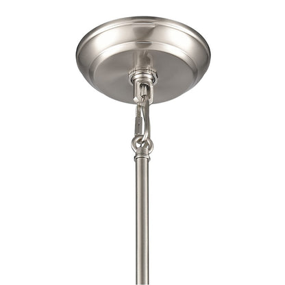 Atlas Lighting Sven 12in 1-Light Pendant | Transitional Satin Nickel and White Glass | Kitchen Island & Dining Room | Model CL11832-NK