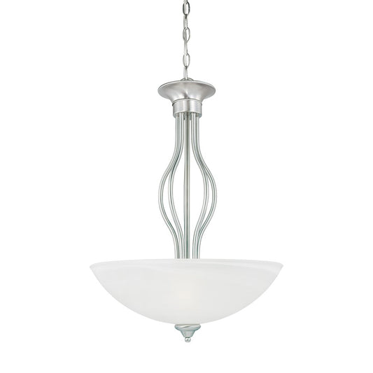 Atlas Lighting Tahoe 20in 3-Light Pendant | Traditional Brushed Nickel and White Frosted Glass | Dining Room & Kitchen Island | Model CL11833-NK