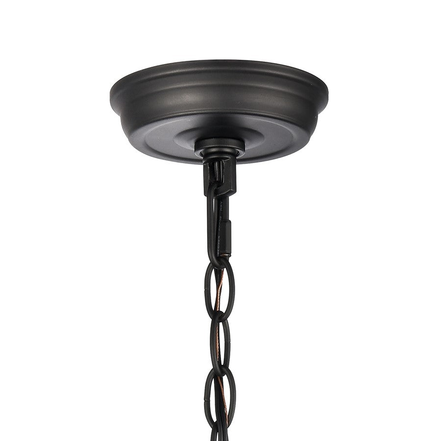 Atlas Lighting Tangent 12in 1-Light Pendant | Modern Matte Black and Clear Glass | Kitchen Island & Dining Room | Model CL11834-BK