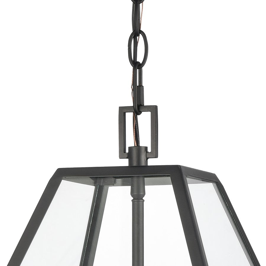 Atlas Lighting Tangent 16in 3-Light Pendant | Modern Matte Black and Clear Glass | Kitchen Island & Dining Room | 16 x 16 x 17.5 in | Model CL11835-BK