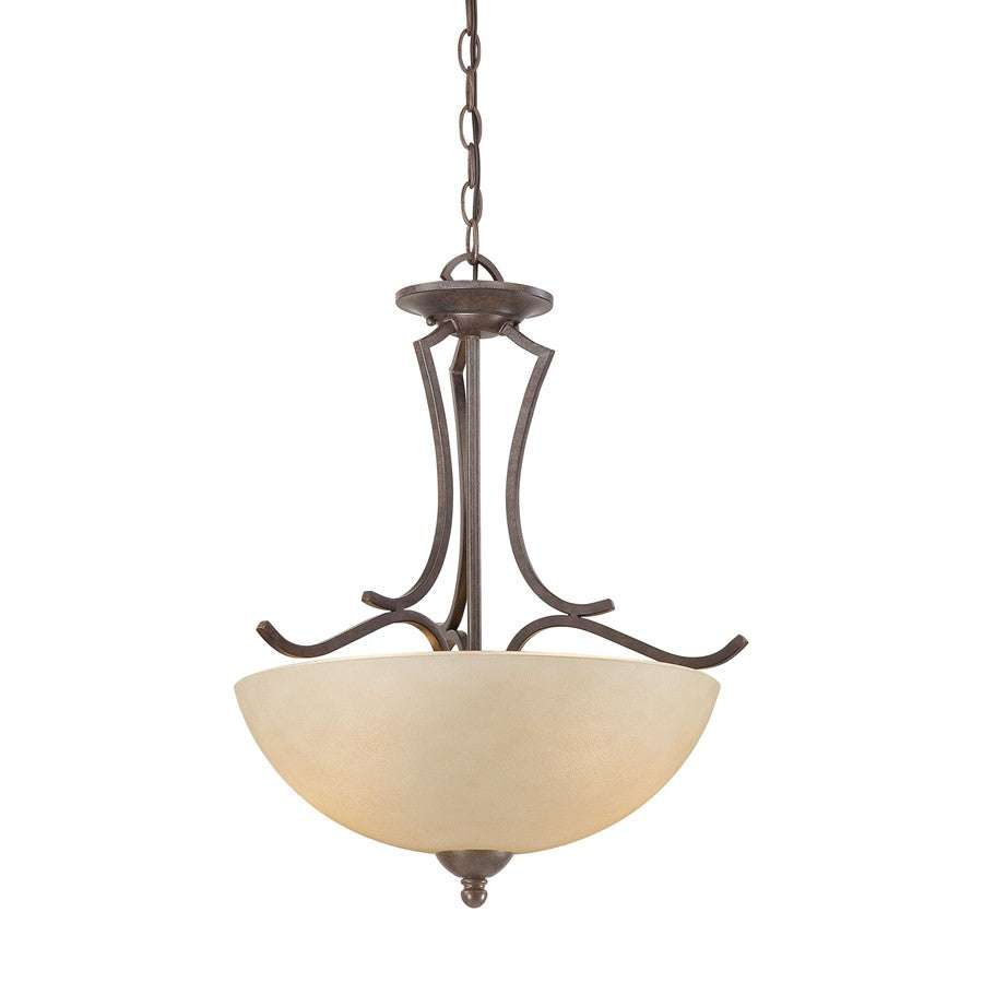 Atlas Lighting Triton 18in 2-Light Pendant | Transitional Sable Bronze and Amber Glass | Kitchen Island & Dining Room | Model CL11838-BZ