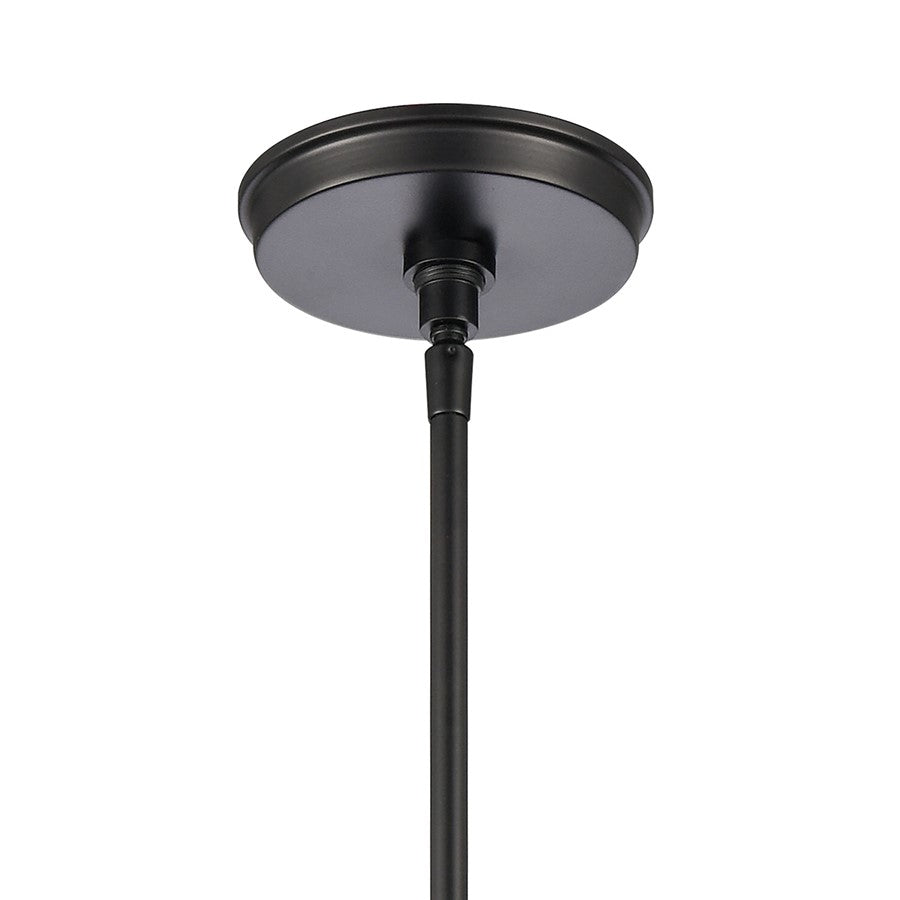 Atlas Lighting Trustle 11in 1-Light Pendant | Modern Industrial Matte Black and Clear Glass | Kitchen Island & Dining Room | Model CL11839-BK