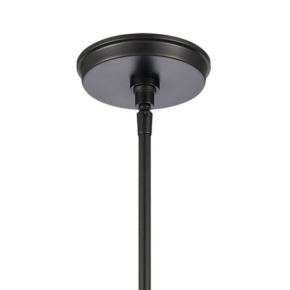 Atlas Lighting Trustle 11in 1-Light Pendant | Modern Industrial Matte Black and Clear Glass | Kitchen Island & Dining Room | Model CL11839-BK