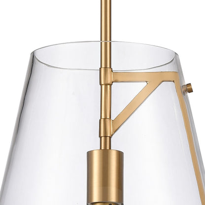 Atlas Lighting Trustle 11in 1-Light Pendant | Modern Industrial Satin Brass and Clear Glass | Kitchen Island & Dining Room | Model CL11839-BS