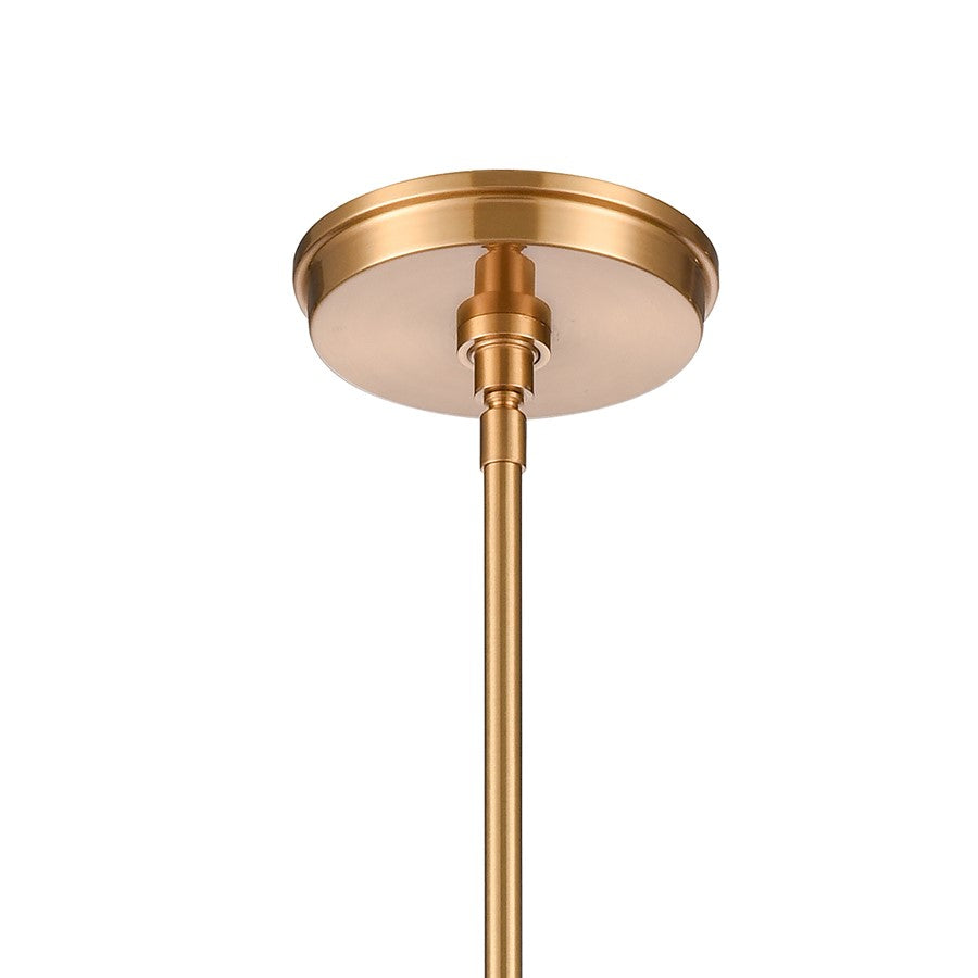 Atlas Lighting Trustle 11in 1-Light Pendant | Modern Industrial Satin Brass and Clear Glass | Kitchen Island & Dining Room | Model CL11839-BS