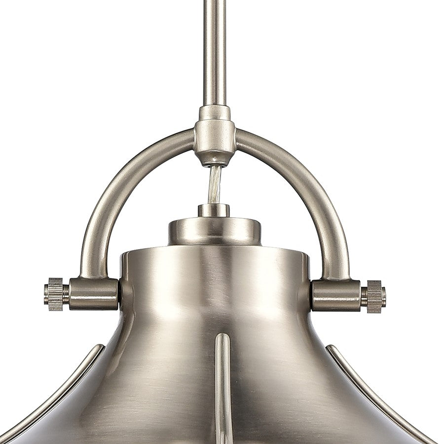 Atlas Lighting Urbanite CL11840-NK 13in 1-Light Pendant | Transitional Satin Nickel and Frosted Glass | Kitchen Island & Dining | Model CL11840-NK