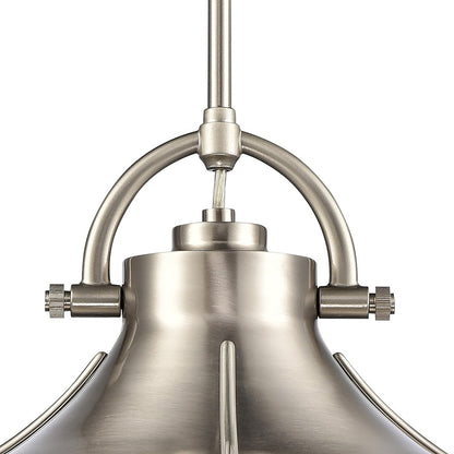Atlas Lighting Urbanite CL11840-NK 13in 1-Light Pendant | Transitional Satin Nickel and Frosted Glass | Kitchen Island & Dining | Model CL11840-NK