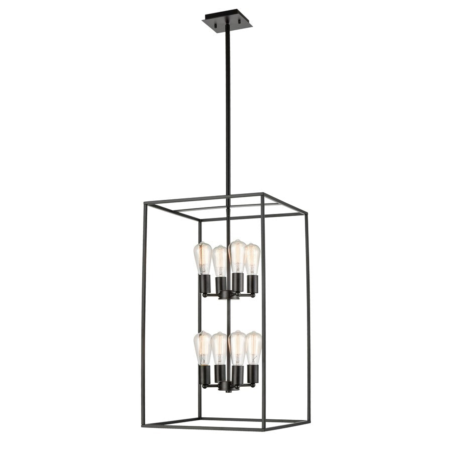 Atlas Lighting Williamsport 17in 8-Light Pendant | Transitional Oil Rubbed Bronze Metal | Kitchen Island & Dining Room | Model CL11847-BZ