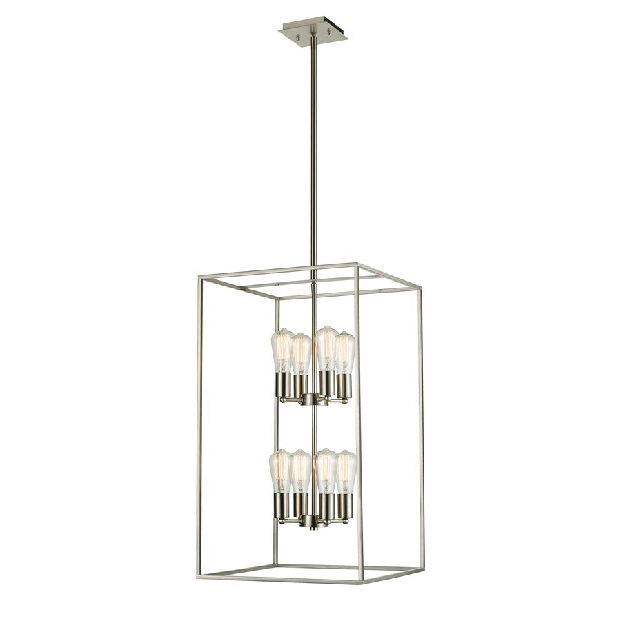 Atlas Lighting Williamsport 17in 8-Light Pendant | Transitional Brushed Nickel Metal | Kitchen Island & Dining Room | Model CL11847-NK