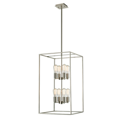 Atlas Lighting Williamsport 17in 8-Light Pendant | Transitional Brushed Nickel Metal | Kitchen Island & Dining Room | Model CL11847-NK