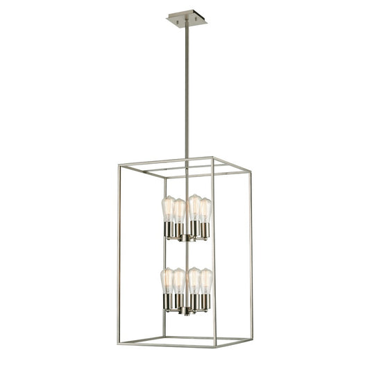Atlas Lighting Williamsport 17in 8-Light Pendant | Transitional Brushed Nickel Metal | Kitchen Island & Dining Room | Model CL11847-NK