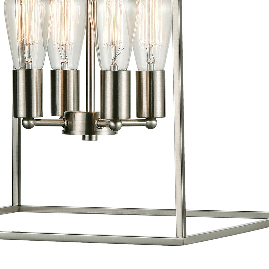 Atlas Lighting Williamsport 17in 8-Light Pendant | Transitional Brushed Nickel Metal | Kitchen Island & Dining Room | Model CL11847-NK
