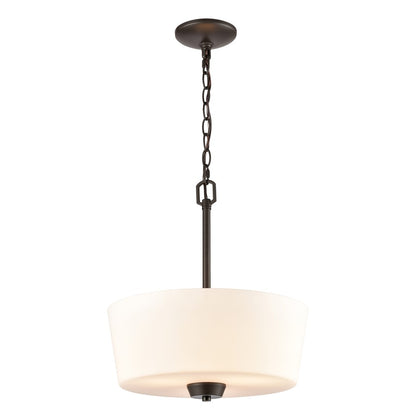 Atlas Lighting Winslow 15in 3-Light Pendant | Traditional Oil Rubbed Bronze and White Frosted Glass | Kitchen Island & Dining Room | Model CL11848-BZ