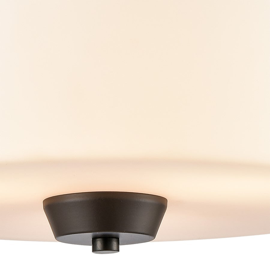 Atlas Lighting Winslow 15in 3-Light Pendant | Traditional Oil Rubbed Bronze and White Frosted Glass | Kitchen Island & Dining Room | Model CL11848-BZ