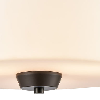 Atlas Lighting Winslow 15in 3-Light Pendant | Traditional Oil Rubbed Bronze and White Frosted Glass | Kitchen Island & Dining Room | Model CL11848-BZ