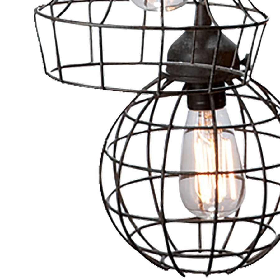 Atlas Lighting Wire 15in 5-Light Pendant | Transitional Oil Rubbed Bronze and Black Metal Lantern | Kitchen Island & Dining Room | Model CL11849-BK