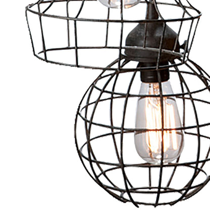 Atlas Lighting Wire 15in 5-Light Pendant | Transitional Oil Rubbed Bronze and Black Metal Lantern | Kitchen Island & Dining Room | Model CL11849-BK