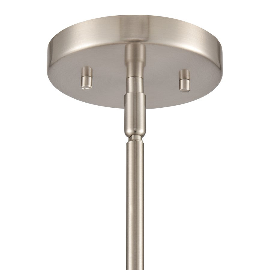 Atlas Lighting Zayne 12in 1-Light Pendant | Modern Brushed Nickel and Silver Metal Dome | Kitchen Island & Dining Room | Model CL11850-NK