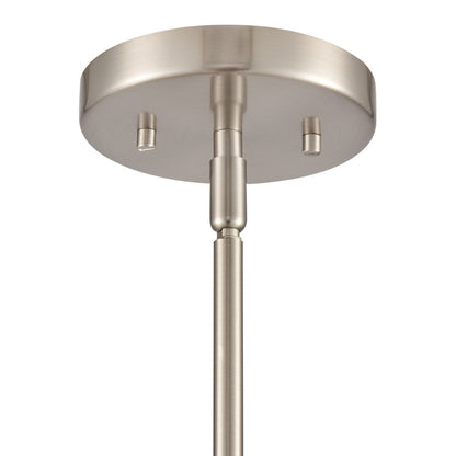 Atlas Lighting Zayne 12in 1-Light Pendant | Modern Brushed Nickel and Silver Metal Dome | Kitchen Island & Dining Room | Model CL11850-NK