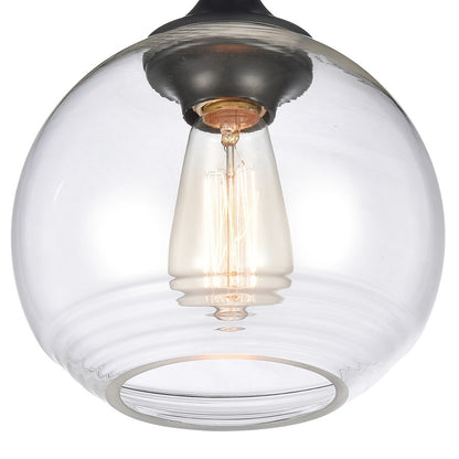 Atlas Lighting Angie 8in 1-Light Semi Flush Mount | Transitional Matte Black and Clear Glass | Hallway & Small Bedroom | Model CL11857-BK