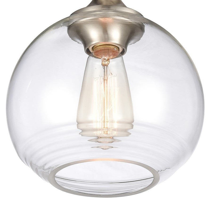 Atlas Lighting Angie 8in 1-Light Semi Flush Mount | Transitional Satin Nickel and Clear Glass | Hallway & Small Bedroom | Model CL11857-NK