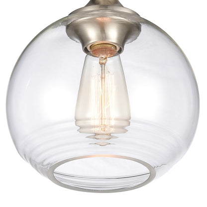 Atlas Lighting Angie 8in 1-Light Semi Flush Mount | Transitional Satin Nickel and Clear Glass | Hallway & Small Bedroom | Model CL11857-NK