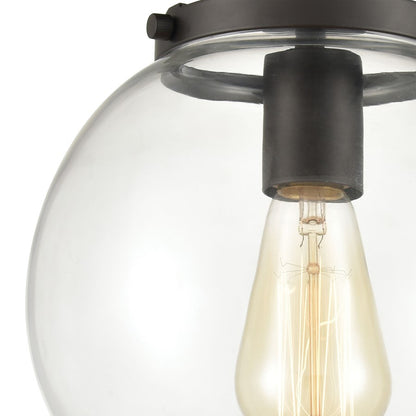 Atlas Lighting Bernice 9in 1-Light Semi Flush Mount | Transitional Oil Rubbed Bronze and Clear Glass | Hallway & Bedroom Ceiling | Model CL11861-BZ