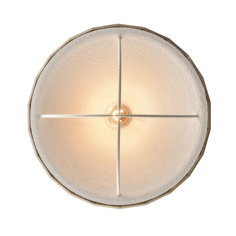 Atlas Lighting Cape May 14in 1-Light Semi-Flush Mount | Transitional White Coral and Gray Wood Shade | Bedroom & Hallway | Model CL11869-WH