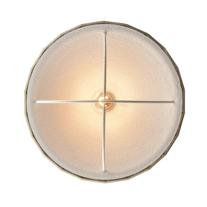Atlas Lighting Cape May 14in 1-Light Semi-Flush Mount | Transitional White Coral and Gray Wood Shade | Bedroom & Hallway | Model CL11869-WH