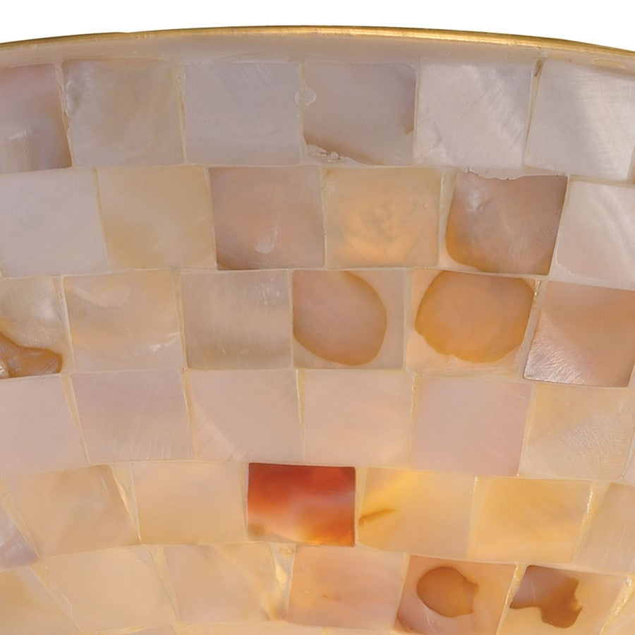 Atlas Lighting Capri 12in 2-Light Semi-Flush Mount | Transitional Natural Capiz Shell and Satin Nickel | Entryway & Dining Room | Model CL11870-NA
