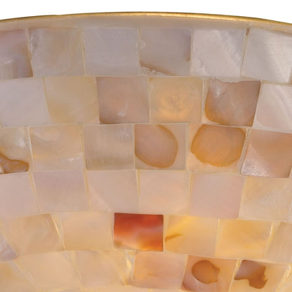 Atlas Lighting Capri 12in 2-Light Semi-Flush Mount | Transitional Natural Capiz Shell and Satin Nickel | Entryway & Dining Room | Model CL11870-NA