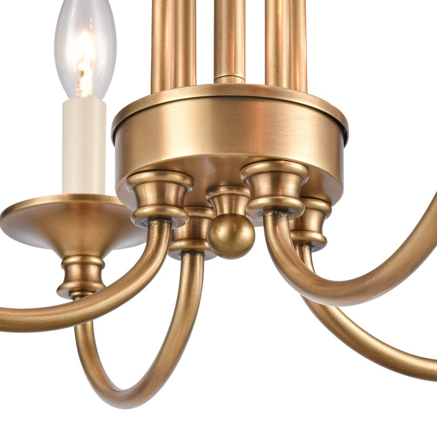 Atlas Lighting Cecil 16in 4-Light Semi Flush Mount | Traditional Natural Brass and Off White Metal | Dining Room & Foyer | Model CL11873-BS
