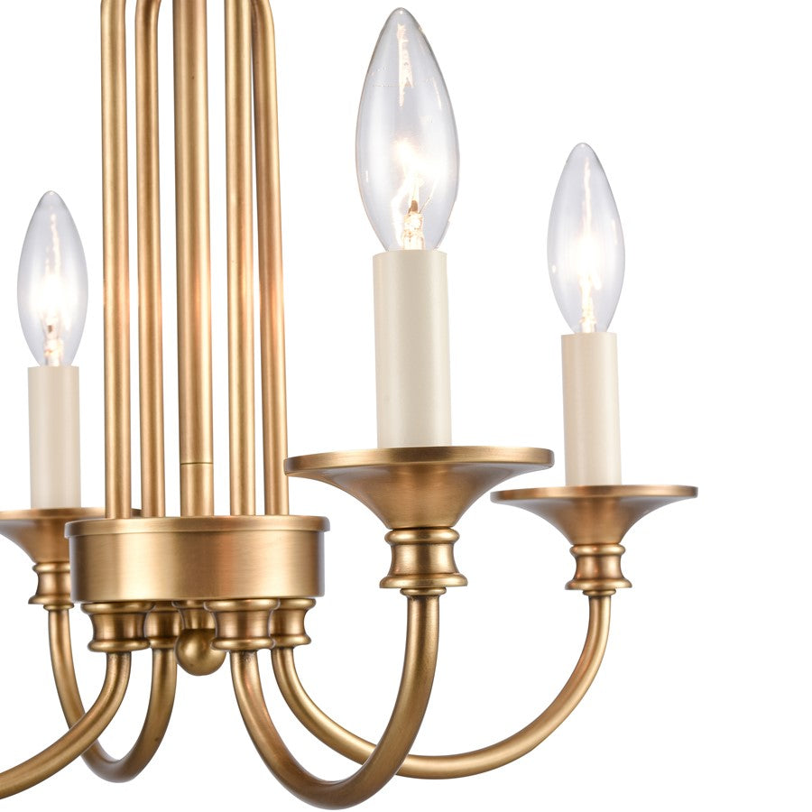 Atlas Lighting Cecil 16in 4-Light Semi Flush Mount | Traditional Natural Brass and Off White Metal | Dining Room & Foyer | Model CL11873-BS