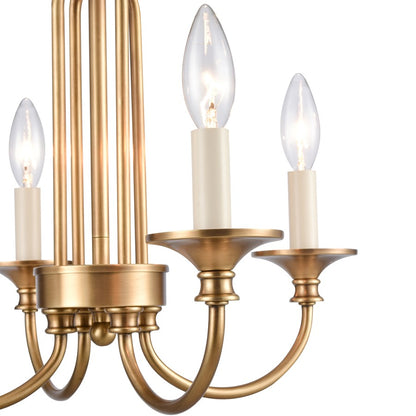 Atlas Lighting Cecil 16in 4-Light Semi Flush Mount | Traditional Natural Brass and Off White Metal | Dining Room & Foyer | Model CL11873-BS