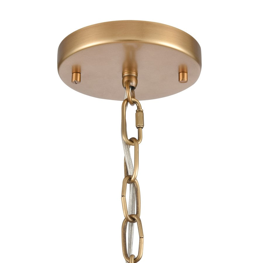 Atlas Lighting Cecil 16in 4-Light Semi Flush Mount | Traditional Natural Brass and Off White Metal | Dining Room & Foyer | Model CL11873-BS