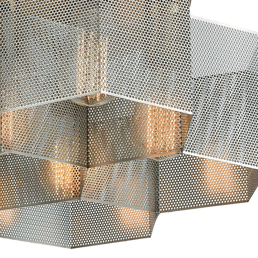 Atlas Lighting Compartir 19in 7-Light Semi Flush Mount | Modern Satin Brass and Nickel Metal | Kitchen & Dining Room Ceiling Light | Model CL11877-BS