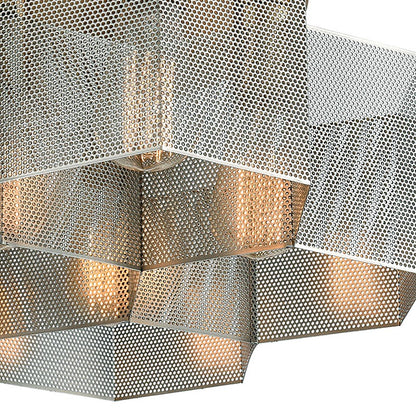 Atlas Lighting Compartir 19in 7-Light Semi Flush Mount | Modern Satin Brass and Nickel Metal | Kitchen & Dining Room Ceiling Light | Model CL11877-BS