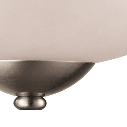 Atlas Lighting Conway 15in 2-Light Semi-Flush Mount | Traditional Brushed Nickel and White Frosted Glass | Hallway & Bedroom | Model CL11880-NK