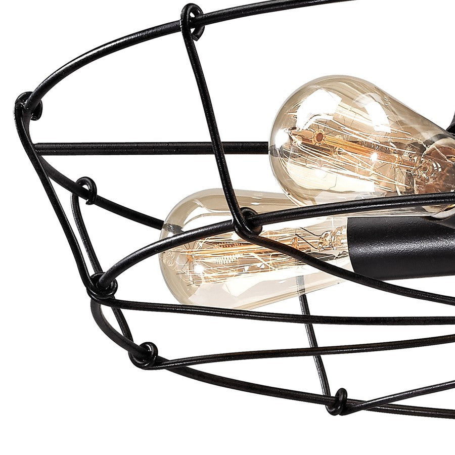 Atlas Lighting Glendora 20in 5-Light Semi-Flush Mount | Transitional Wrought Iron Black Metal | Dining Room & Entryway | Model CL11890-BK
